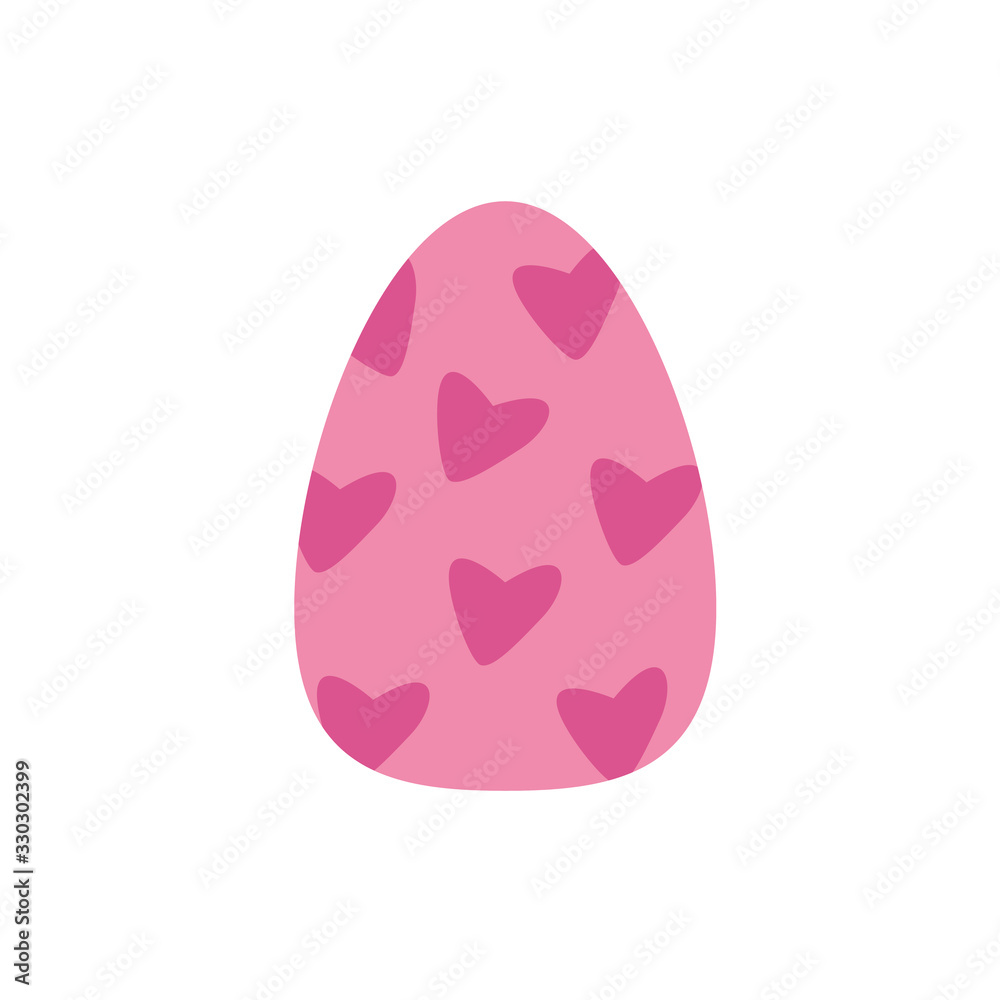 easter egg painted with hearts flat style easter egg painted with hearts flat style