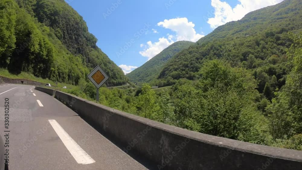 Driving Through Pyrenees Mountains on a Beautiful Spring Day in Southern France Driving Through Pyrenees Mountains on a Beautiful Spring Day in Southern France