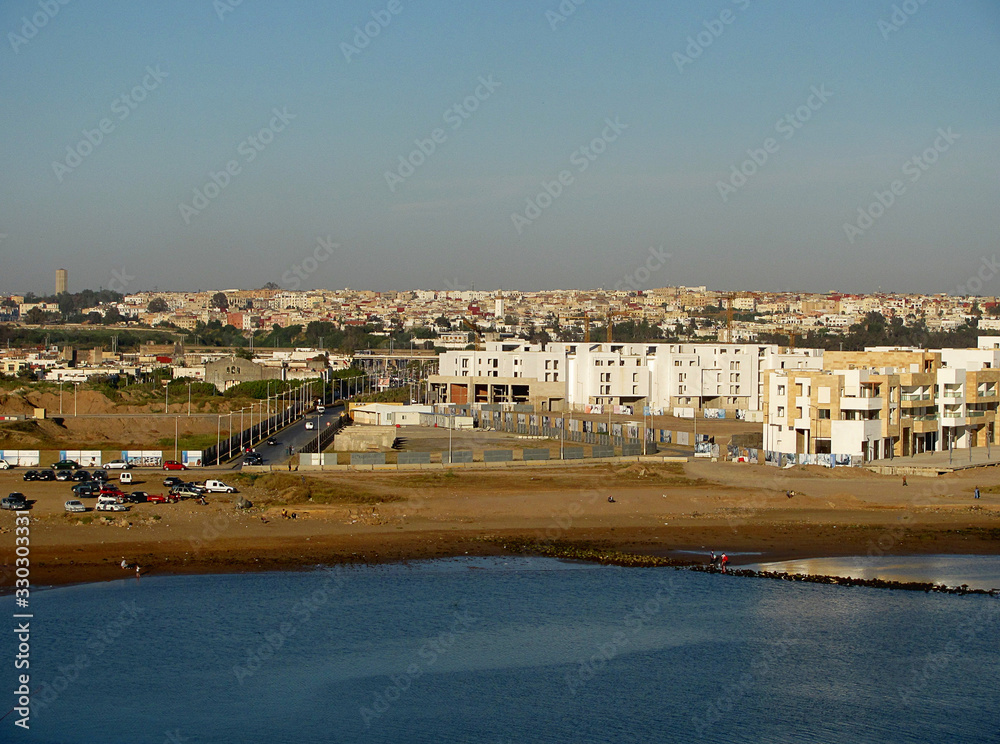 View of River Bou Regreg and medina in Rabat, Morocco.