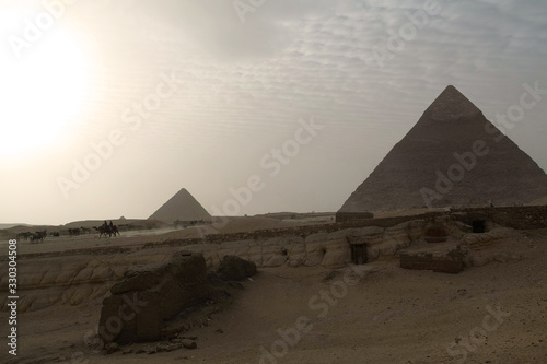 Pyramids of Khafre and Menkaure, Giza, Cairo, Egypt