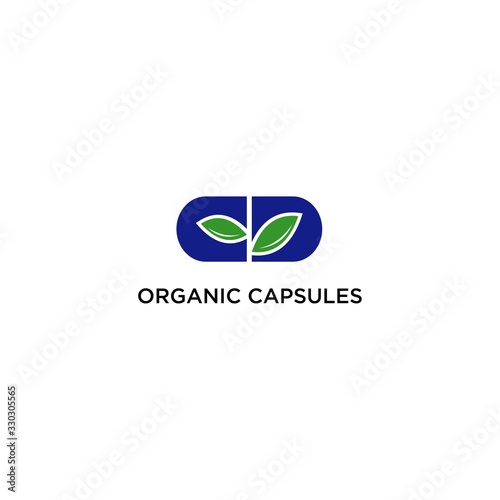 abstract leaf designs and pills , logo capsul leaf icon , logo capsul herbal symbol 