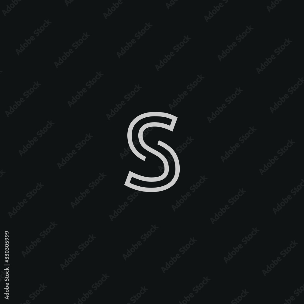 Abstract letter S  logo design. Minimal emblem outline design .