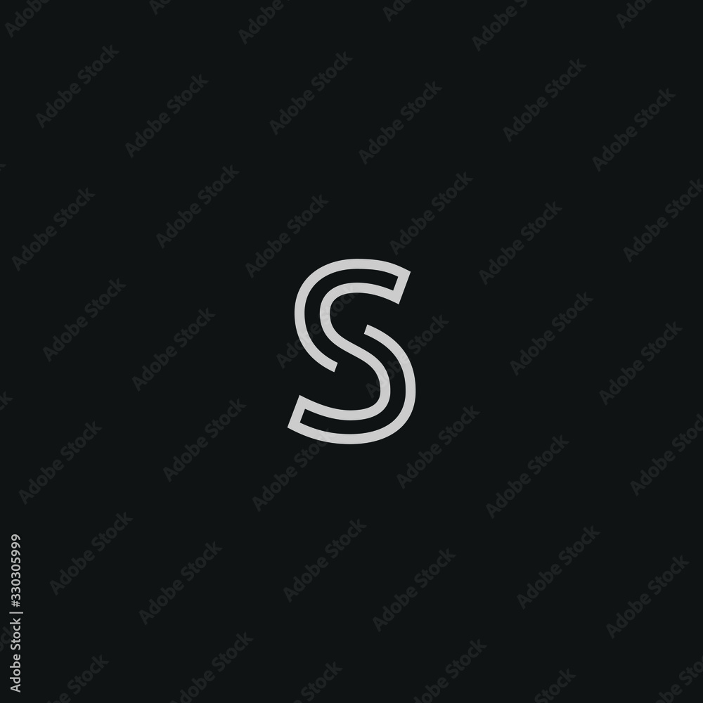 Abstract letter S logo design. Minimal emblem outline design . Abstract letter S logo design. Minimal emblem outline design .