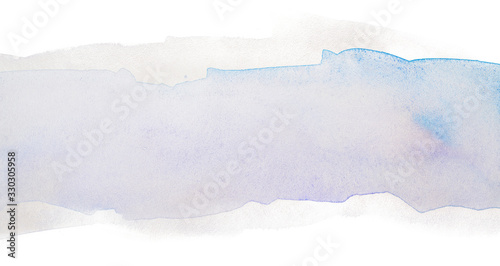 Light watercolor strip blue-gray on a white background