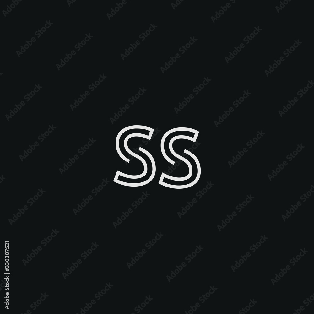 Abstract letter SS logo design. Minimal emblem outline design . Abstract letter SS logo design. Minimal emblem outline design .