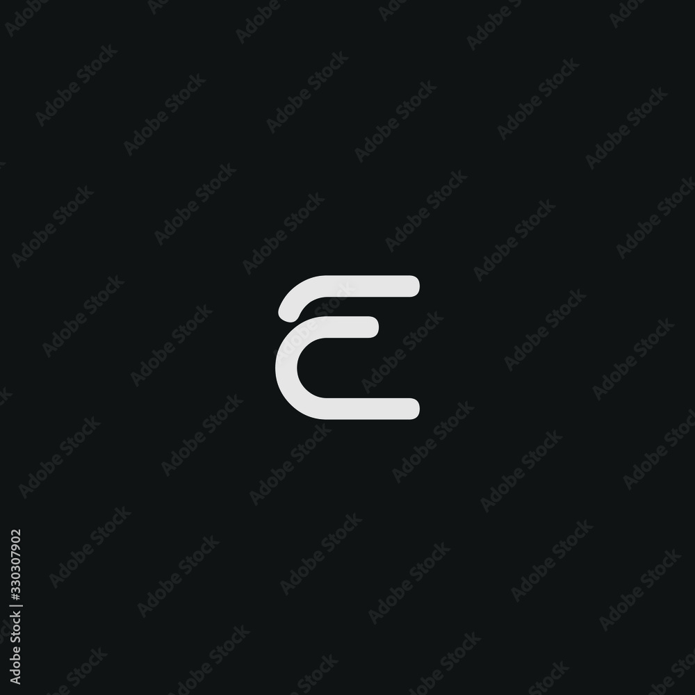 Abstract letter E logo design. Minimal emblem design template. 