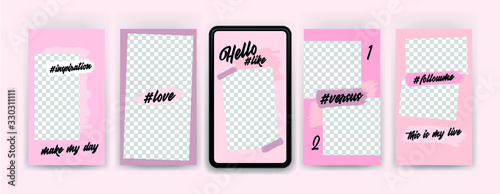 Trendy editable template for social networks stories, vector illustration.
