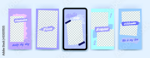 Trendy editable template for social networks stories, vector illustration.
