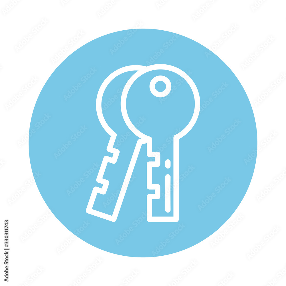 pair of keys, block and flat style icon pair of keys, block and flat style icon