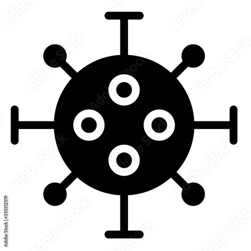 Virus or Bacteria vector illustration, solid style icon