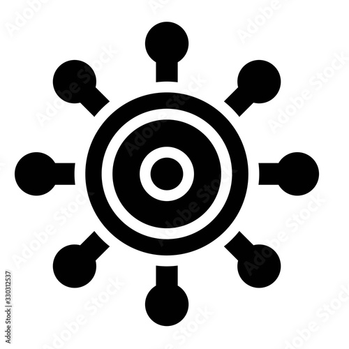 Virus or Bacteria vector illustration, solid style icon
