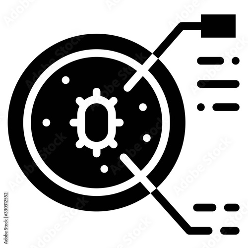 Bacteria in Petri dish vector illustration, solid style icon