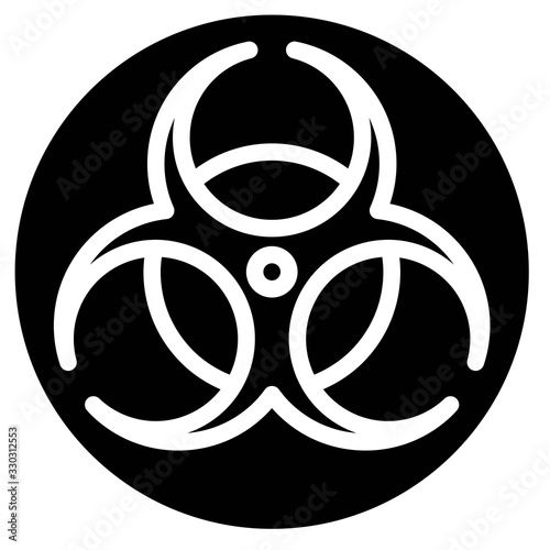 Biological hazard sign vector illustration, solid style icon