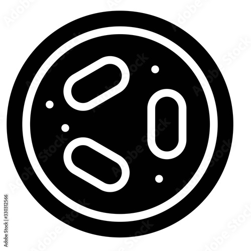 Virus or Bacteria vector illustration, solid style icon