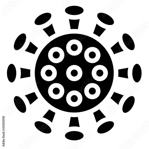 Virus or Bacteria vector illustration, solid style icon