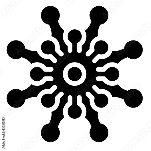 Virus or Bacteria vector illustration, solid style icon