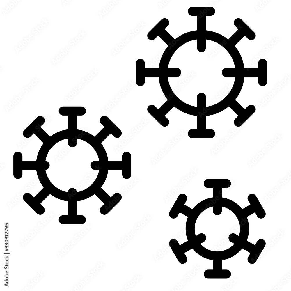 Virus or Bacteria vector illustration, line style icon Virus or Bacteria vector illustration, line style icon