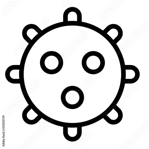 Virus or Bacteria vector illustration, line style icon