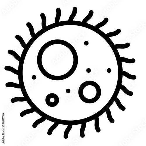 Amoeba or Amoeboid vector illustration, line style icon