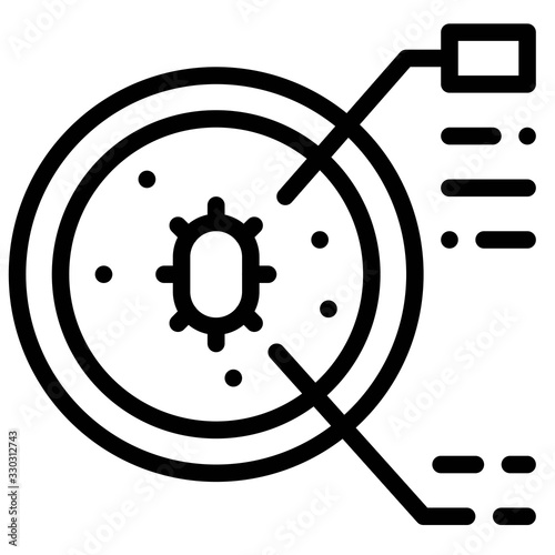 Bacteria in Petri dish vector illustration, line style icon