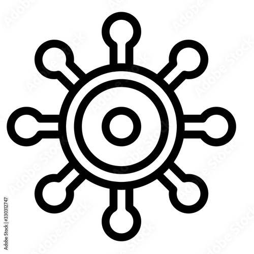 Virus or Bacteria vector illustration, line style icon