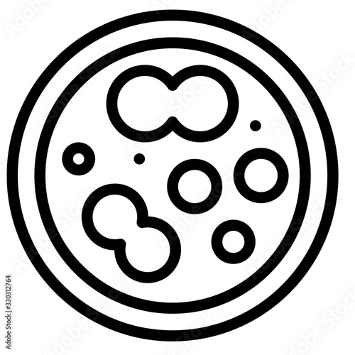 Petri dish vector illustration, line style icon