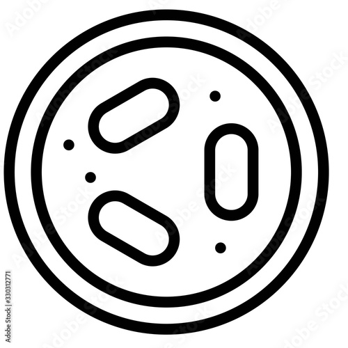 Virus or Bacteria vector illustration, line style icon