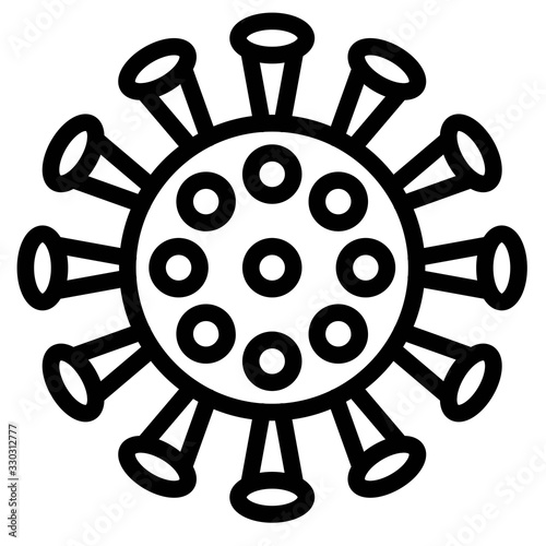 Virus or Bacteria vector illustration, line style icon