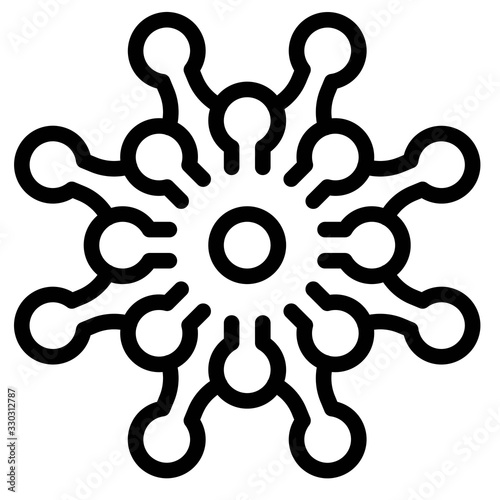 Virus or Bacteria vector illustration, line style icon