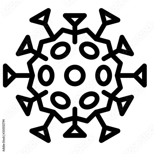 Virus or Bacteria vector illustration, line style icon