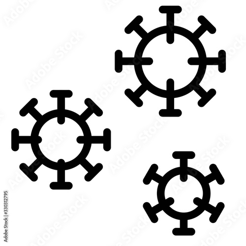 Virus or Bacteria vector illustration, line style icon