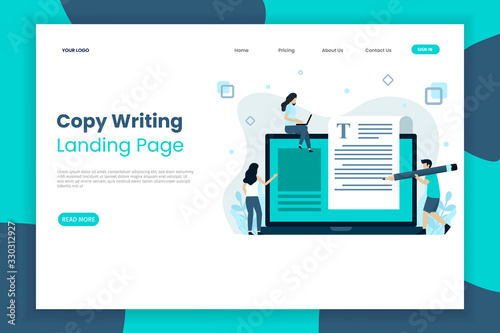 Creative copy writing landing page website template. Landing page template