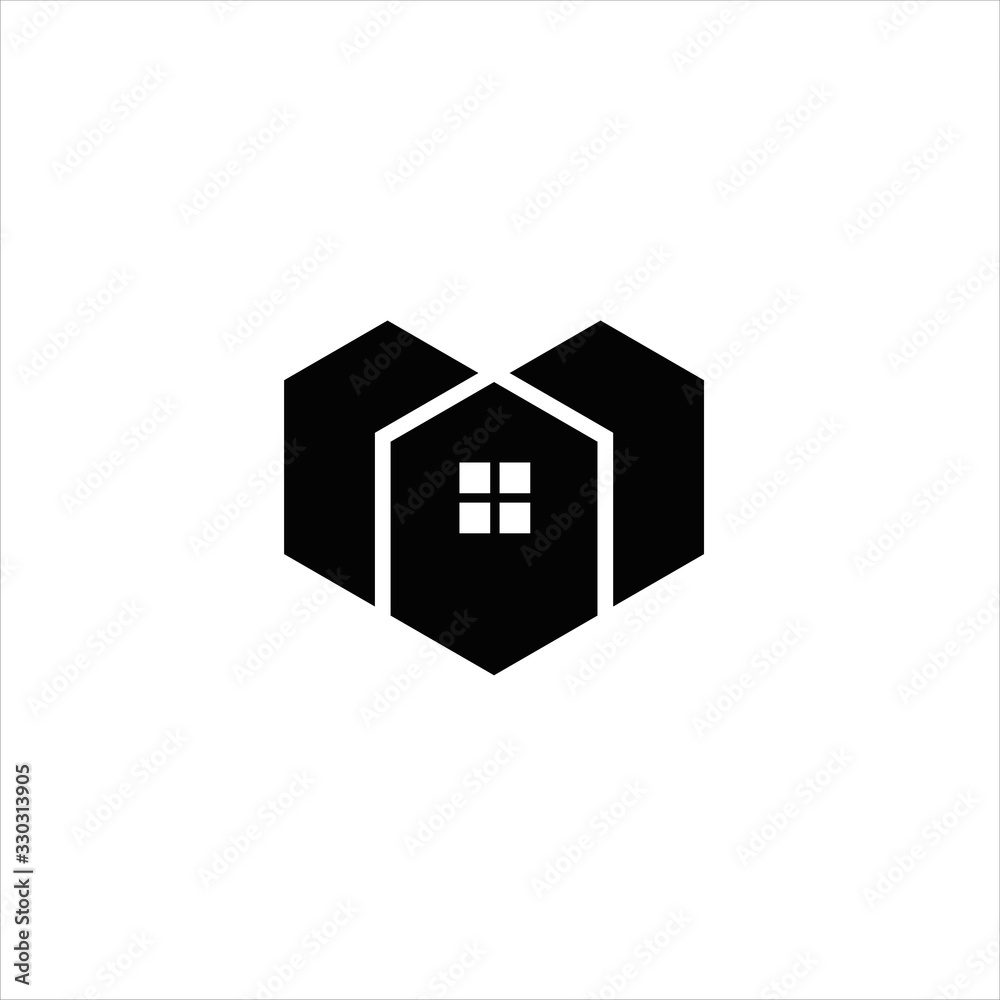 Vector logo combination of a heart and house, Love Home Vector Logo ...