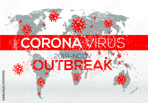 Creative (Corona virus -2019-nCoV ) Banner Word with Icons ,Vector illustration.