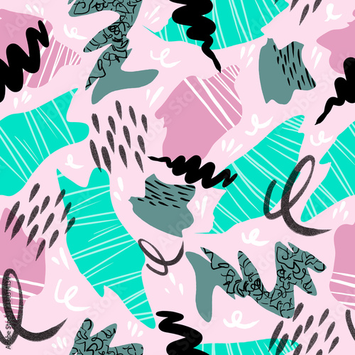 Grunge geometric pattern for fashion textile