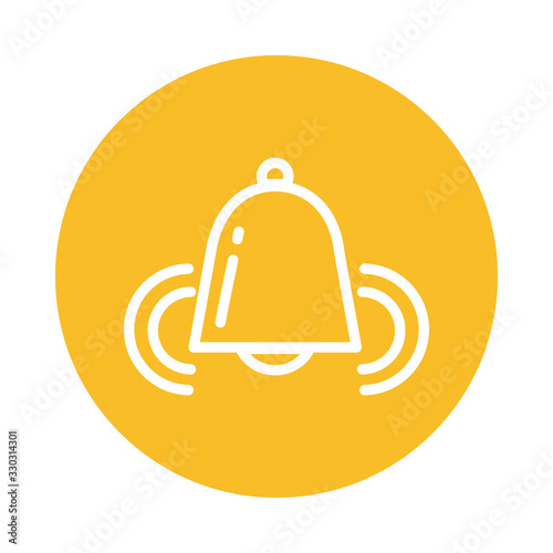 bell ringing, block and flat style icon