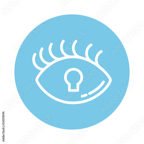 padlocked eye, block and flat style icon