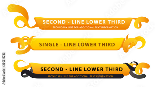 Vector video headline title or television news bar design template isolated on white background