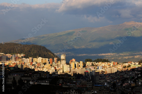 Panoramic view of Quito from the south of the city.