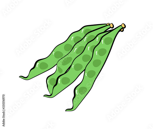 シンプルなインゲンマメのイラスト