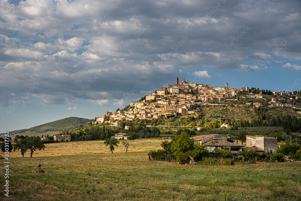 Panorama of the medieval town of Trevi, in Umbria (Italy)