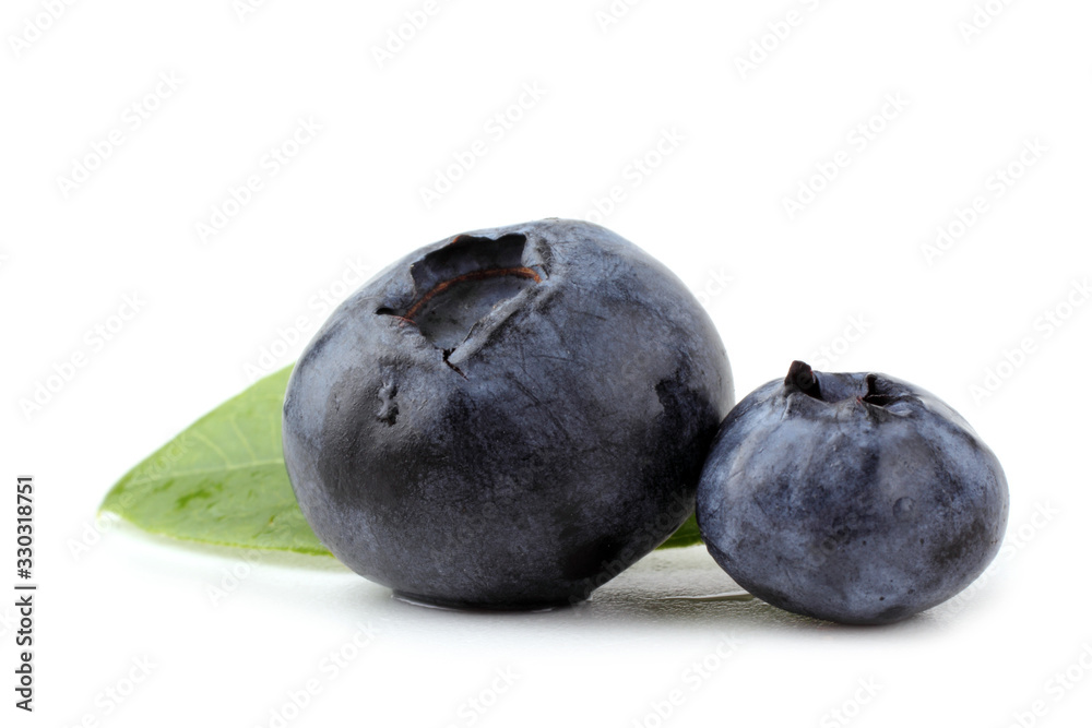 Blueberries and leaf Blueberries and leaf