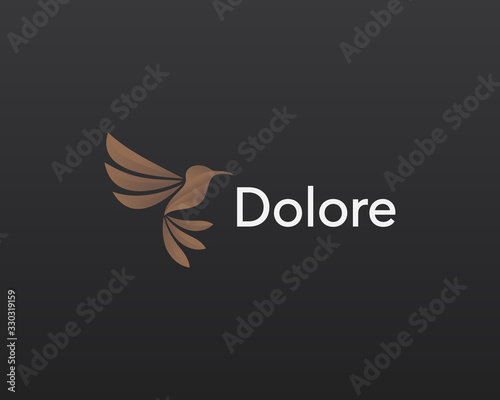 Hummingbird vector logotype. Colibri gradient colors logo icon sign.
