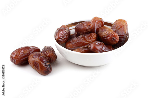 Date fruits isolated on white