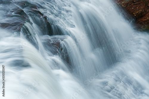 Landscape of agate Falls captured with motion blur, Michigan's Upper Peninsula, USA