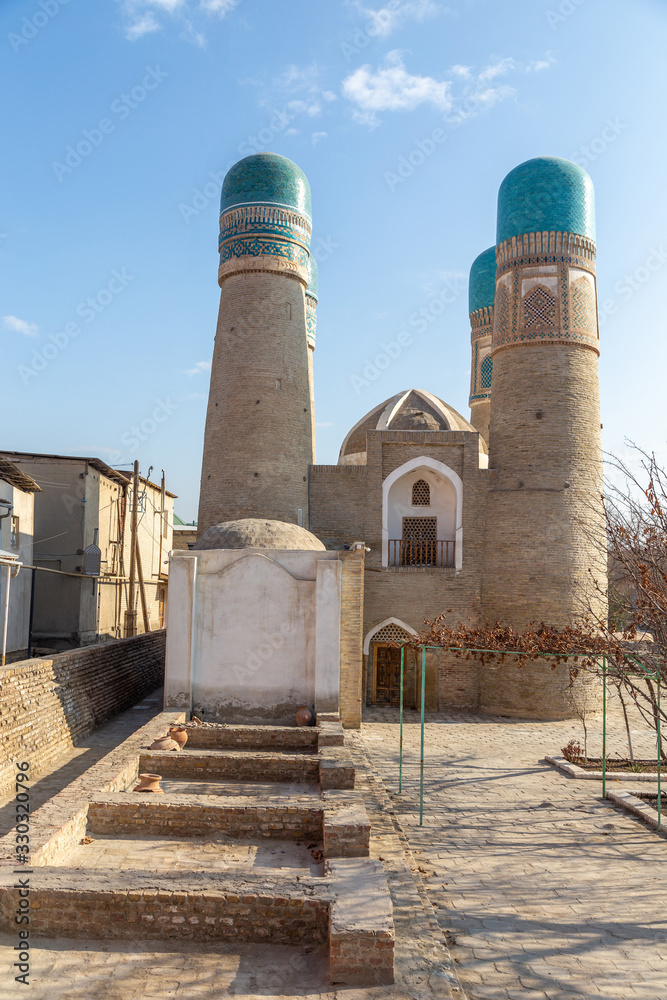 Chor minor mosque, Bukhara city, Uzbekistan
