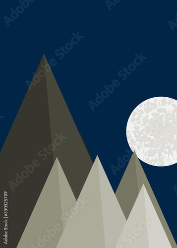 Mountains Panorame Abstract Random Placed Generative Art background illustration © vector_master