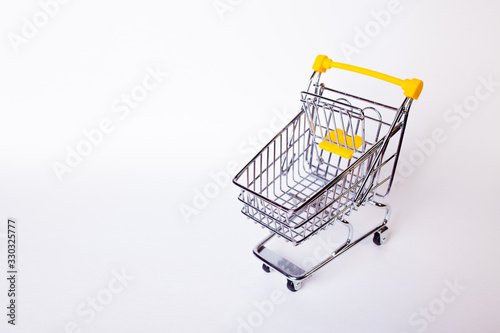 Shopping cart concept of shopping and sales, retail and shops.