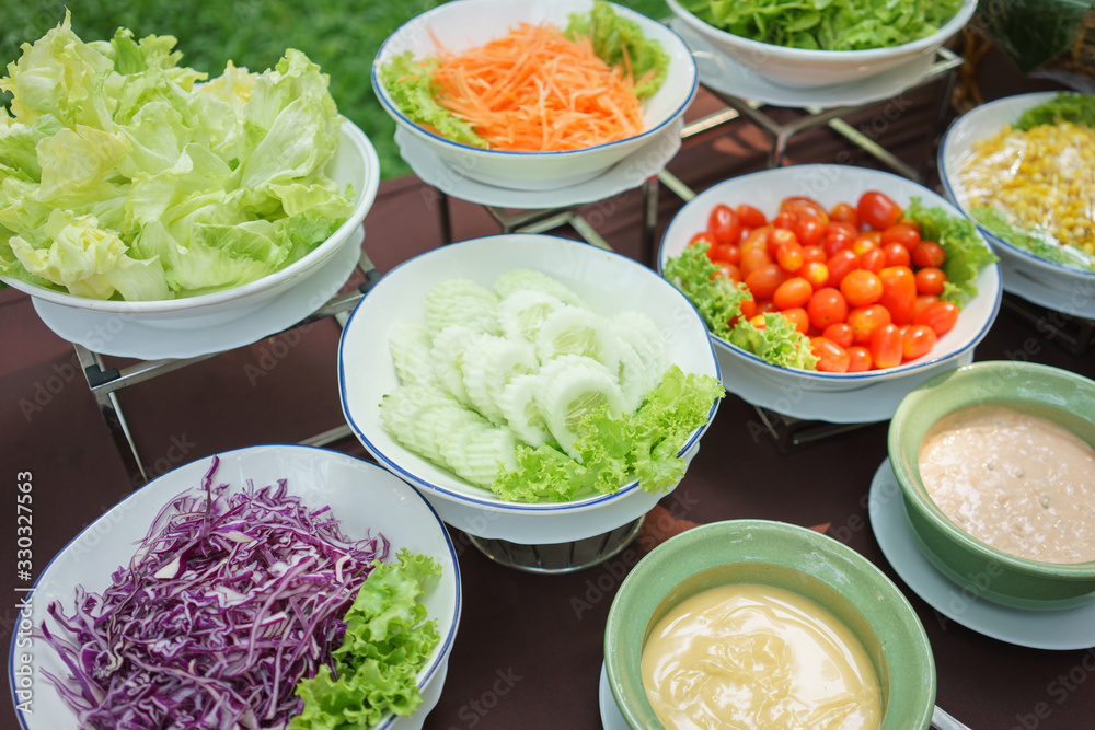 Salads are placed on the table with a notebook and a pen. To record food items or recipes Concept foodie Diet Food Review Weight Loss Diet Salads are placed on the table with a notebook and a pen. To record food items or recipes Concept foodie Diet Food Review Weight Loss Diet