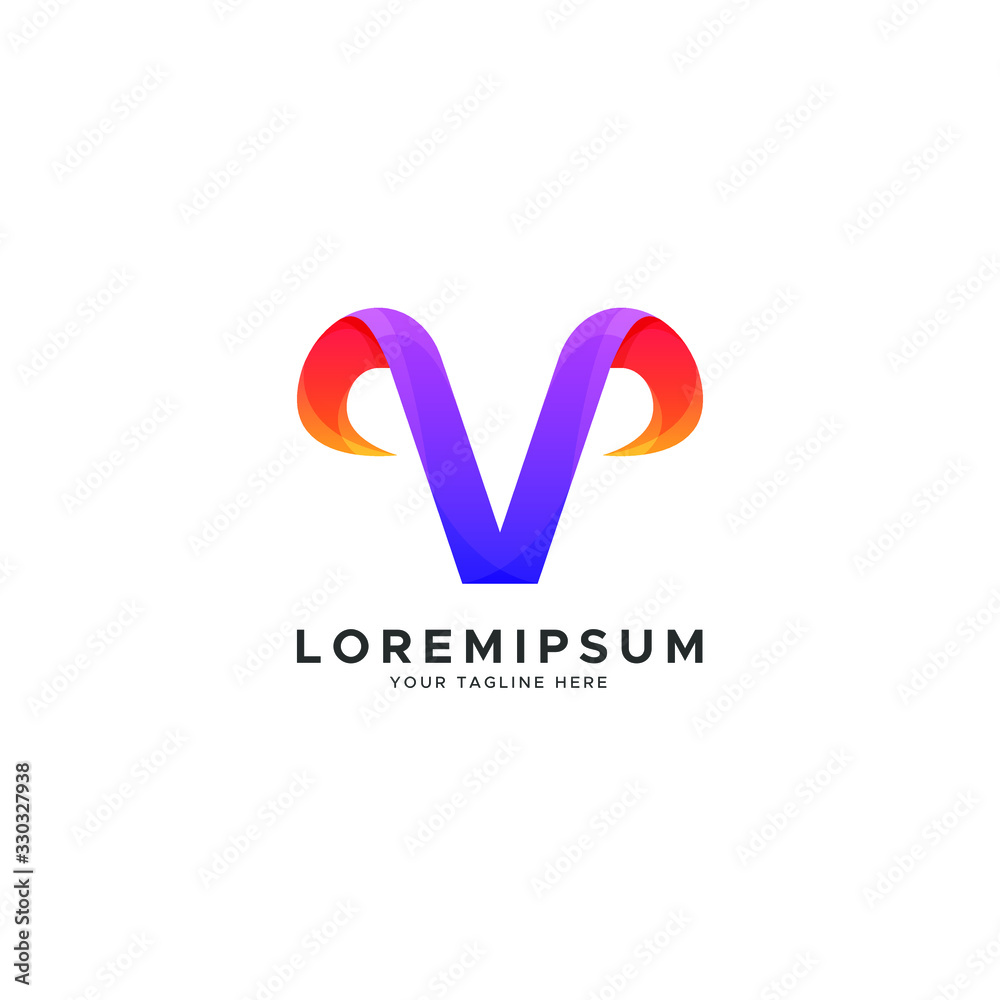 letter v gradient logo template letter v gradient logo template